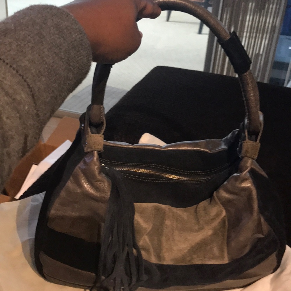 Innue leather and suede handbag